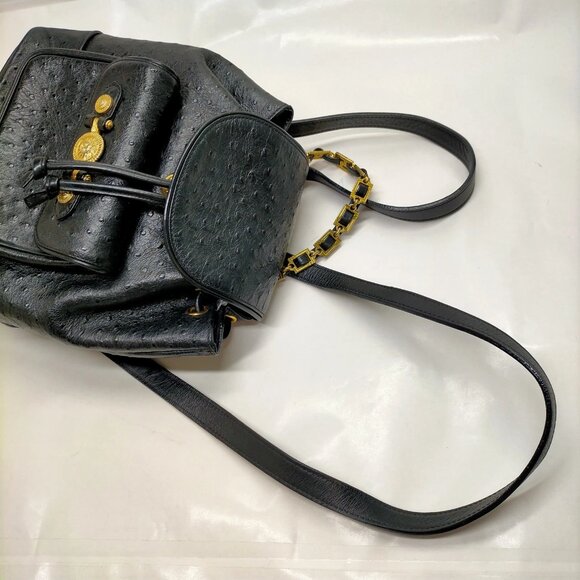 VERSACE BackPack Bag Black Leather mon-319-091525 - Picture 6 of 16